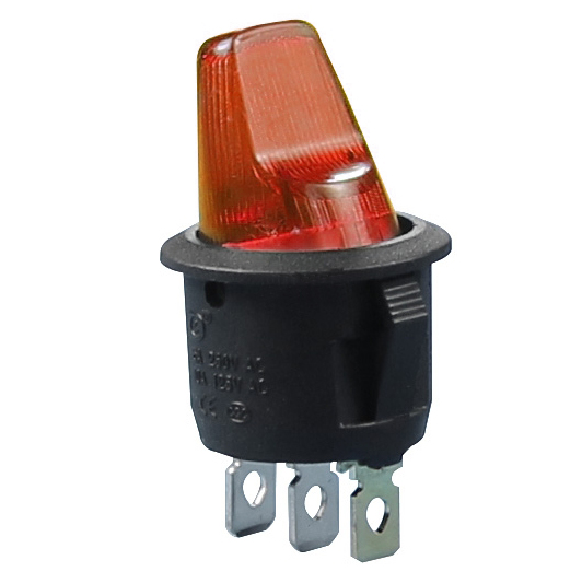 Переключатель KCD1-5-101NH 3с 12в красный (777T)